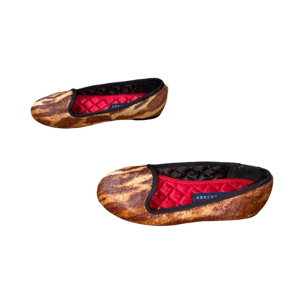 Ralph Lauren Kids Brown Animal Print Leather Ballet Flats  Size: US 11 Girls - Picture 4 of 8